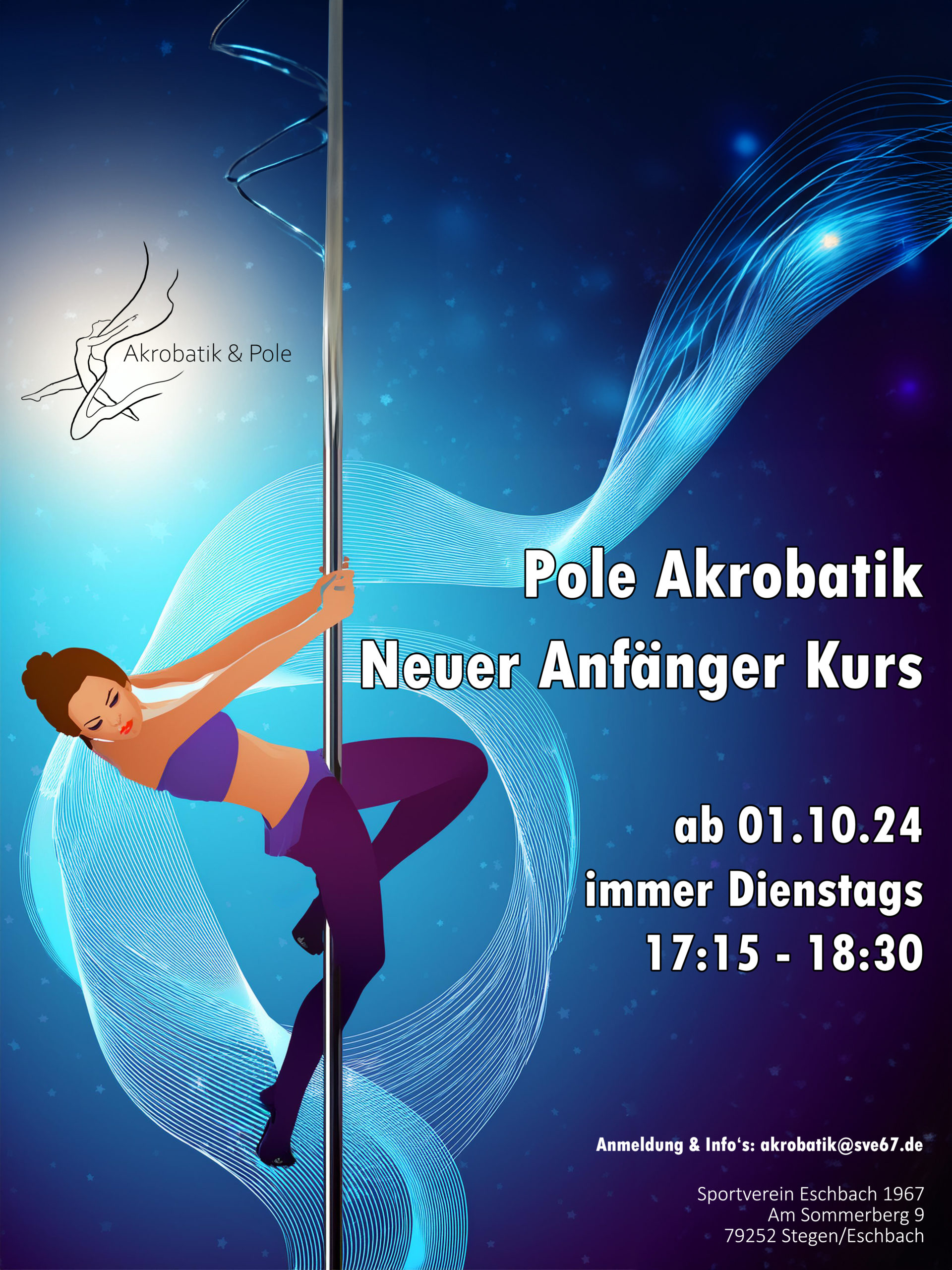 Neuer Anfänger Kurs Pole-Akrobatik / Pole-Dance